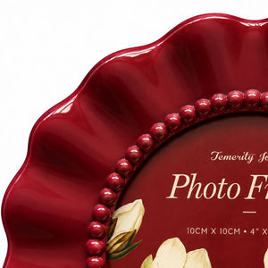 Burgundy Ruffle Photo Frames | Set of two