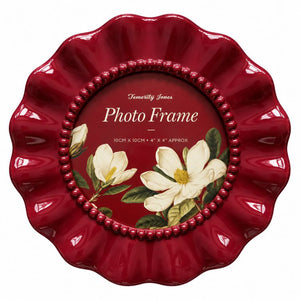 Burgundy Ruffle Photo Frames | Set of two