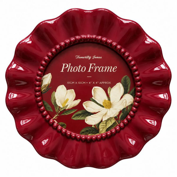 Burgundy Ruffle Photo Frames | Set of two