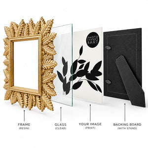 4x4" Leaf Photo Frame | Gold Effect