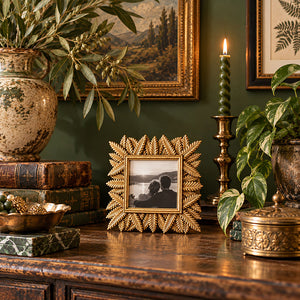 4x4" Leaf Photo Frame | Gold Effect