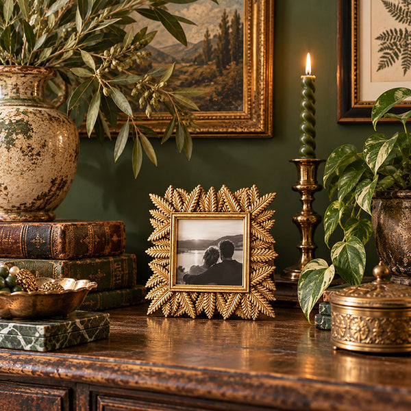 4x4" Leaf Photo Frame | Gold Effect