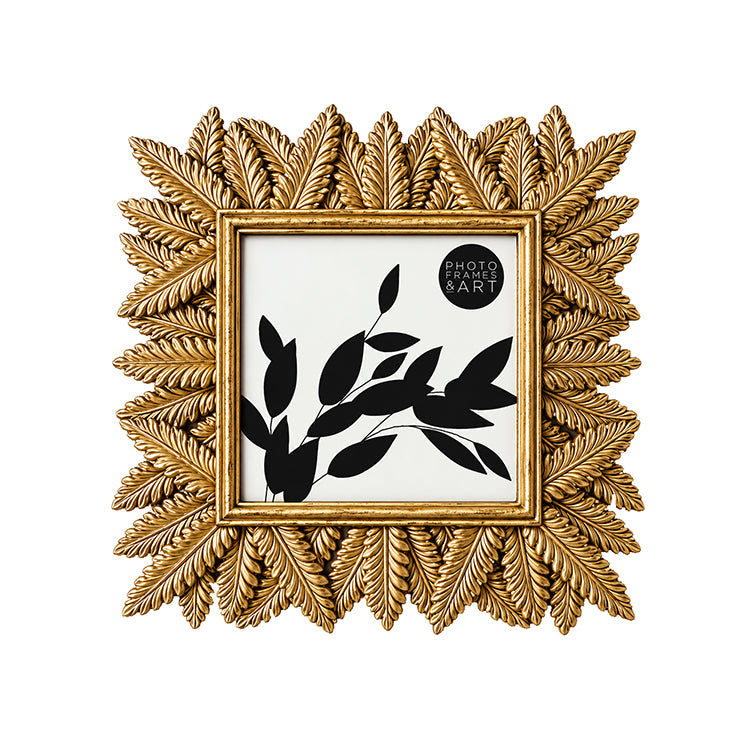 4x4" Leaf Photo Frame | Gold Effect