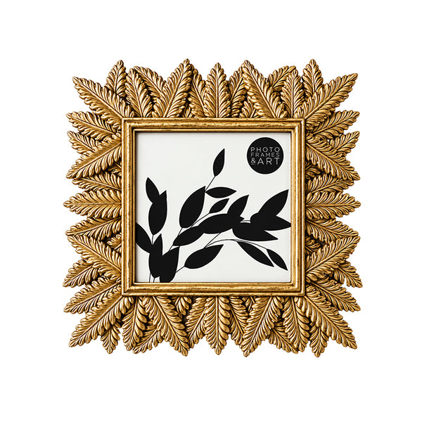 4x4" Leaf Photo Frame | Gold Effect