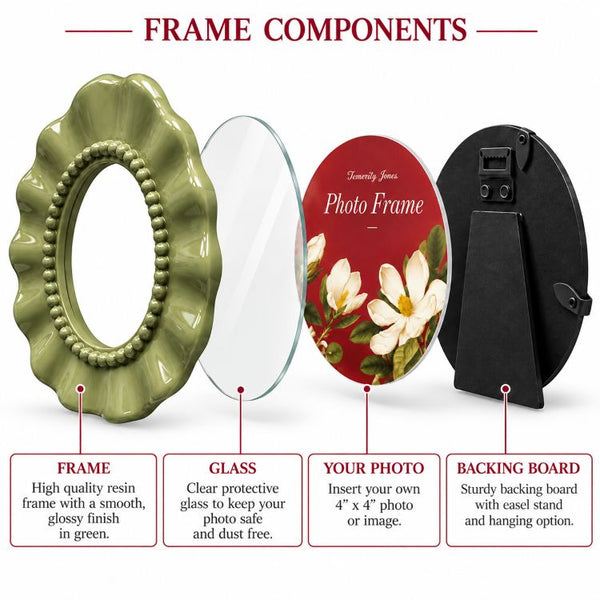 Green Ruffle Photo Frames | Set of two