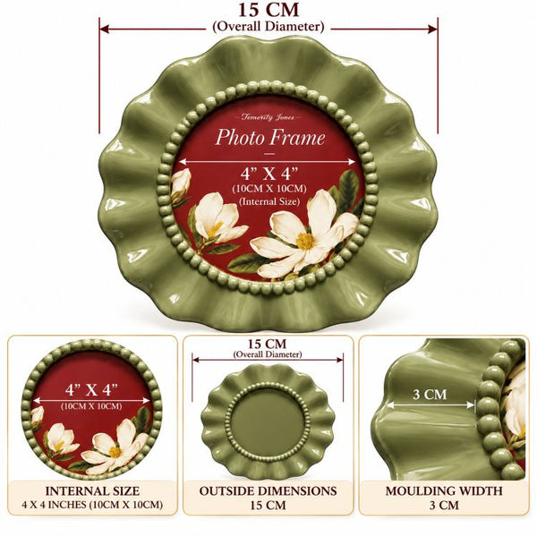 Green Ruffle Photo Frames | Set of two