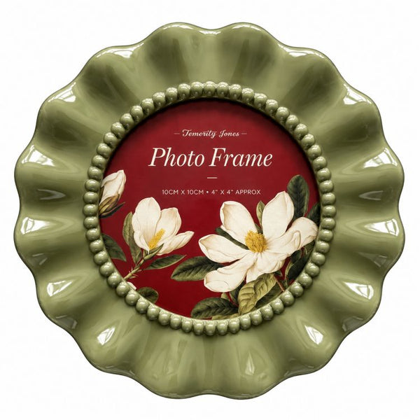 Green Ruffle Photo Frames | Set of two