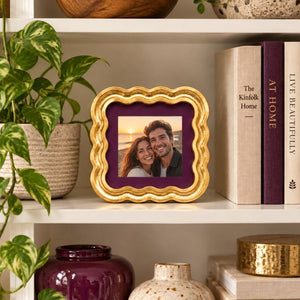 4x4" Gold Wavy Photo Frame | Square