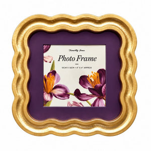 4x4" Gold Wavy Photo Frame | Square