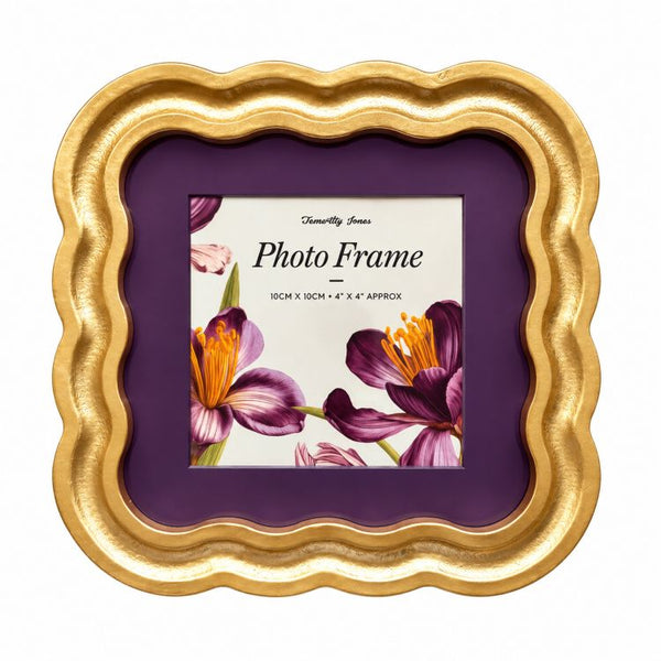4x4" Gold Wavy Photo Frame | Square