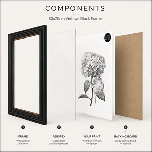 50x70cm Shabby Chic Poster Frame | Vintage Black