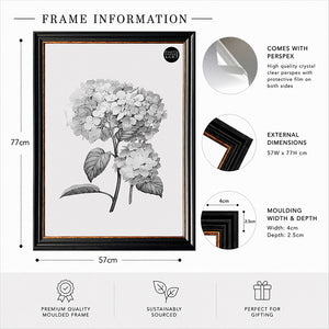 50x70cm Shabby Chic Poster Frame | Vintage Black