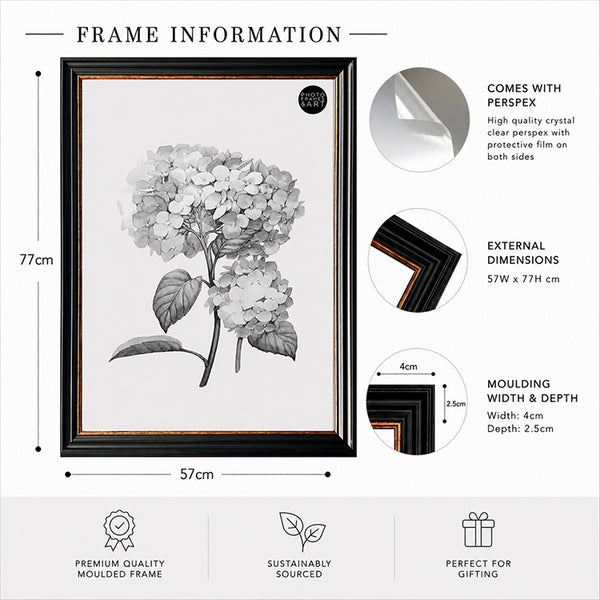 50x70cm Shabby Chic Poster Frame | Vintage Black