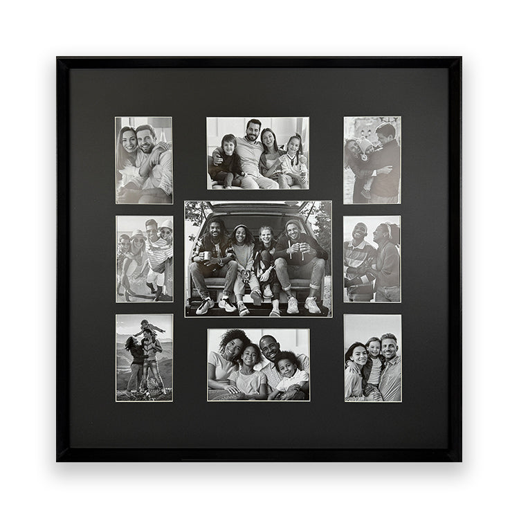 64x64cms Black Collage Frame | 9 Apertures