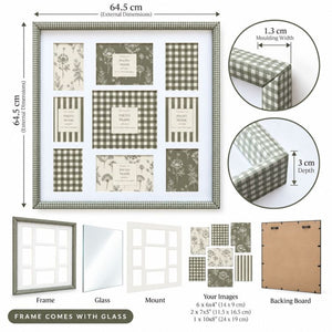 64x64 cms Gingham Collage Frame | 9 Apertures