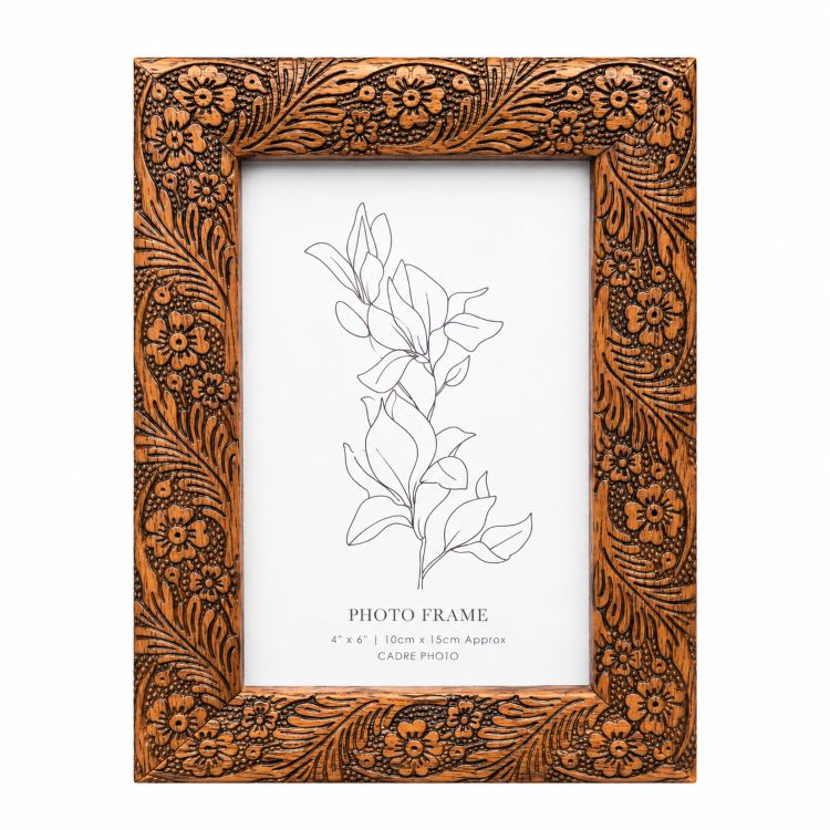 6x4" Photo Frame | Floral Etched