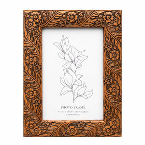 6x4" Photo Frame | Floral Etched