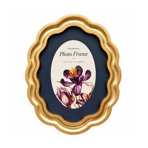 6x4" Gold Wavy Photo Frame |  Oval