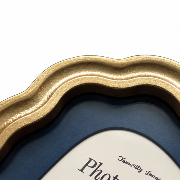 6x4" Gold Wavy Photo Frame |  Oval