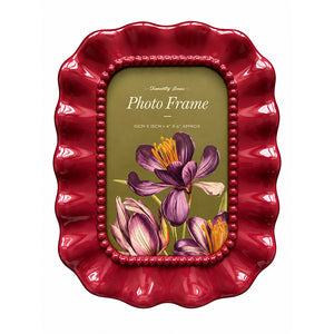 Burgundy Ruffle Photo Frames | Set of two