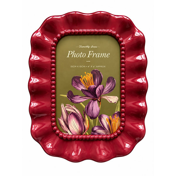 Burgundy Ruffle Photo Frames | Set of two