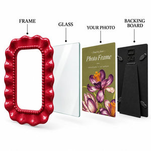 Burgundy Ruffle Photo Frames | Set of two