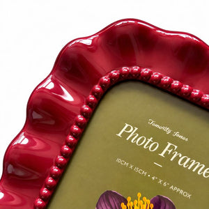 Burgundy Ruffle Photo Frames | Set of two
