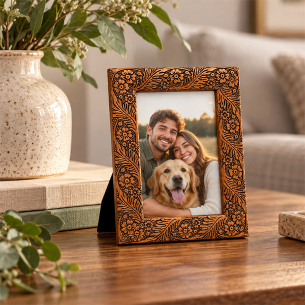 6x4" Photo Frame | Floral Etched