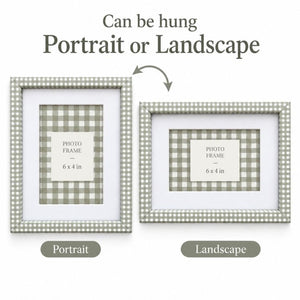 6x4" Photo Frame | Green Gingham