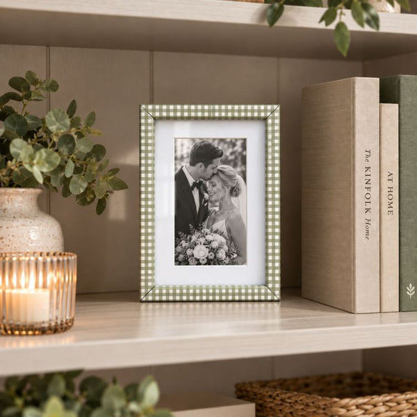 6x4" Photo Frame | Green Gingham