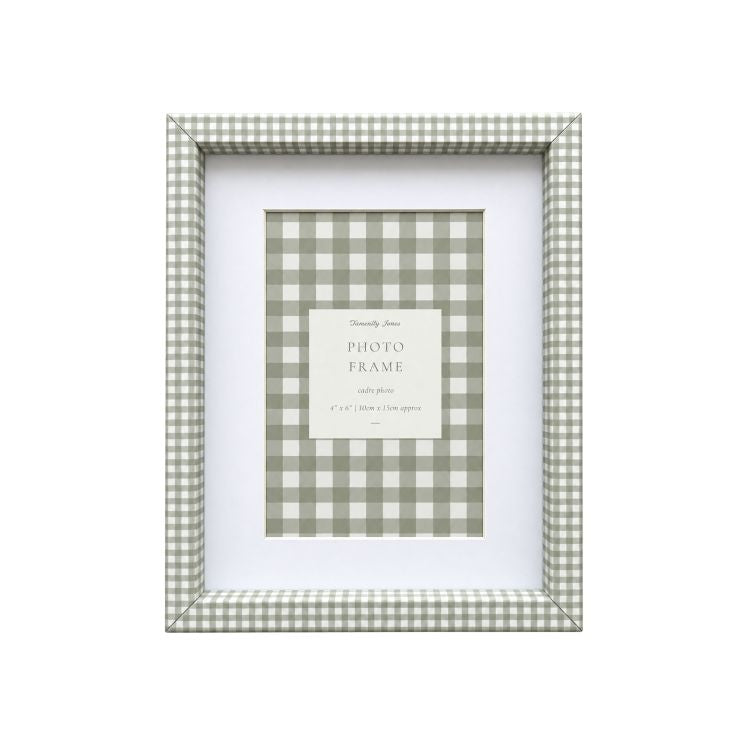 6x4" Photo Frame | Green Gingham