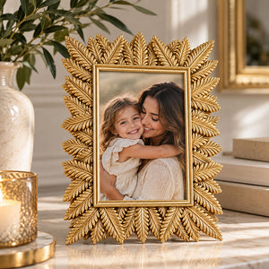 6x4" Leaf Photo Frame | Gold Effect
