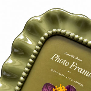 Green Ruffle Photo Frames | Set of two