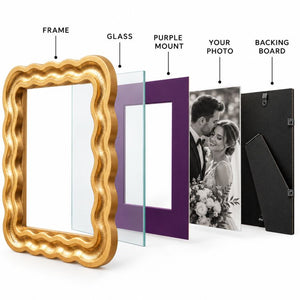 6x4" Gold Wavy Photo Frame |  Rectangle