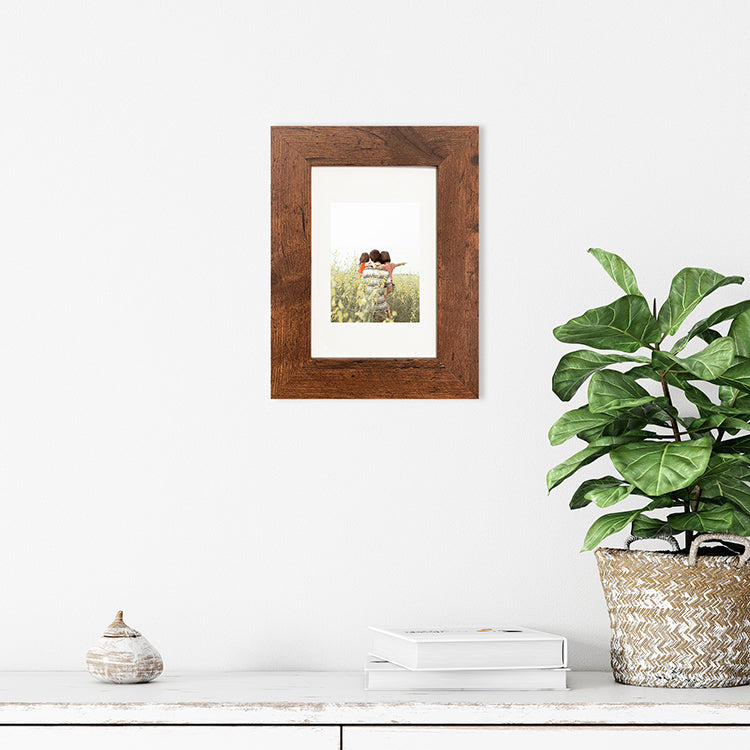 Everyday 6x4" Photo Frame With Mount  | Rustic Wood Effect