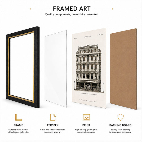 Framed 40x60cm Architecture Wall Art |  House