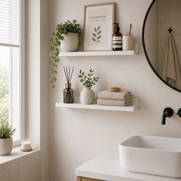 White Picture Ledge Set Of Two | Floating Shelves