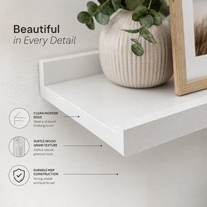 White Picture Ledge Set Of Two | Floating Shelves