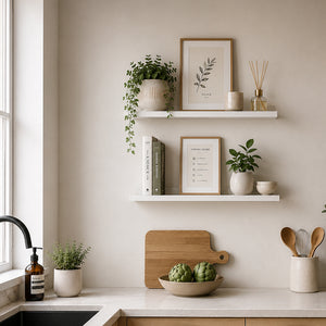 White Picture Ledge Set Of Two | Floating Shelves