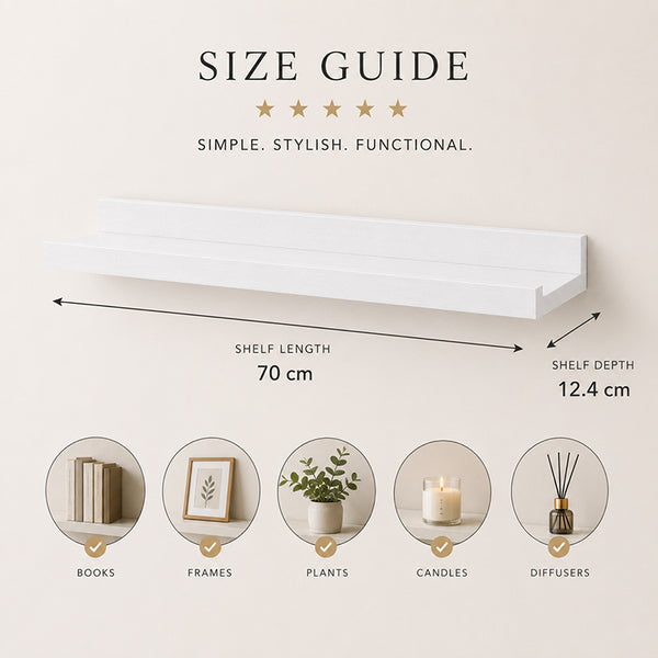 White Picture Ledge Set Of Two | Floating Shelves