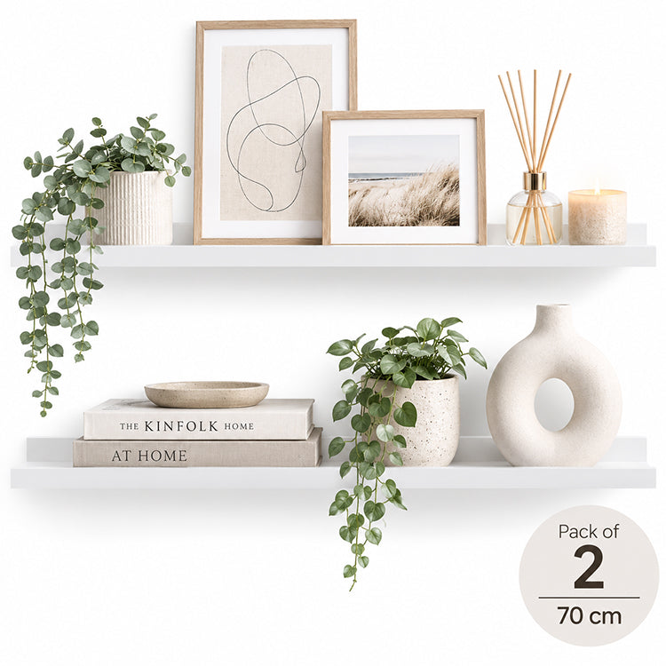 White Picture Ledge Set Of Two | Floating Shelves