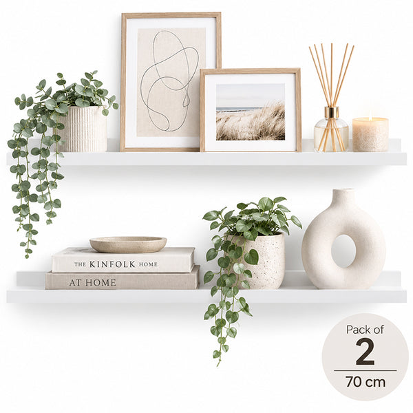 White Picture Ledge Set Of Two | Floating Shelves