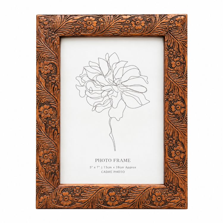 7x5" Photo Frame | Floral Etched