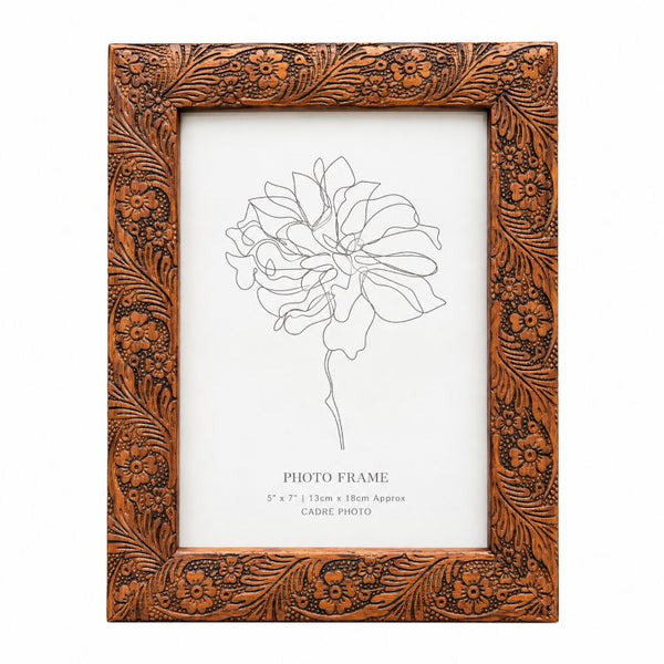 7x5" Photo Frame | Floral Etched