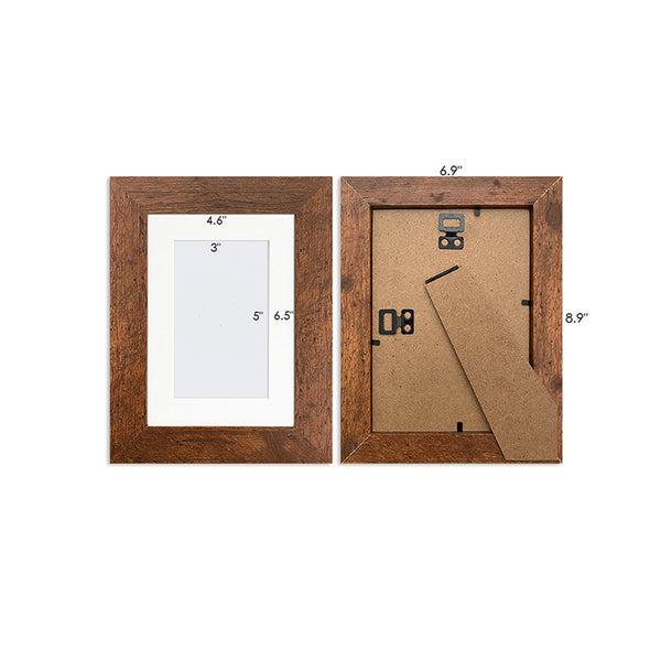 Everyday 7x5" Photo Frame With Mount  | Rustic Wood Effect
