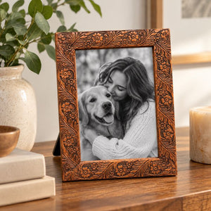 7x5" Photo Frame | Floral Etched