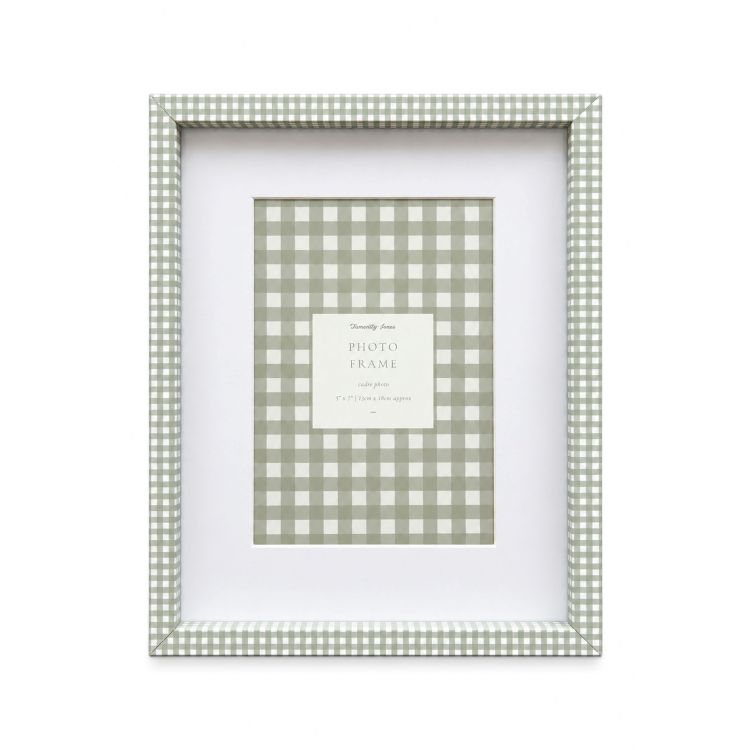 7x5" Photo Frame | Green Gingham
