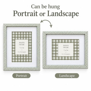 7x5" Photo Frame | Green Gingham