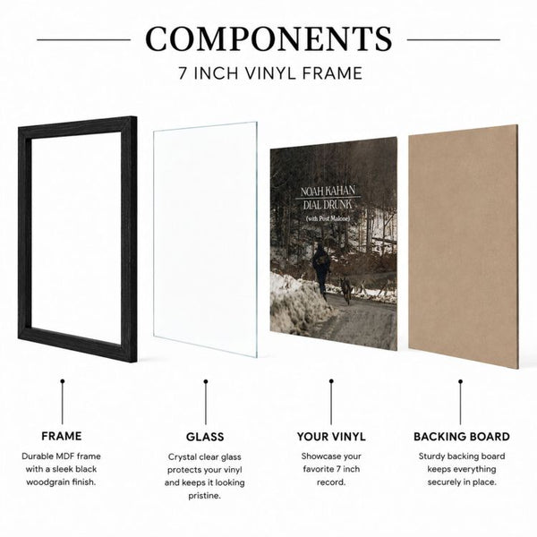 Set of 3 7" Vinyl Single Cover Frames | Oxford Black