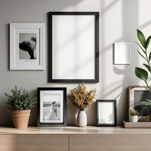 7x5" Black Photo Frame | With Mount for 6x4" Picture